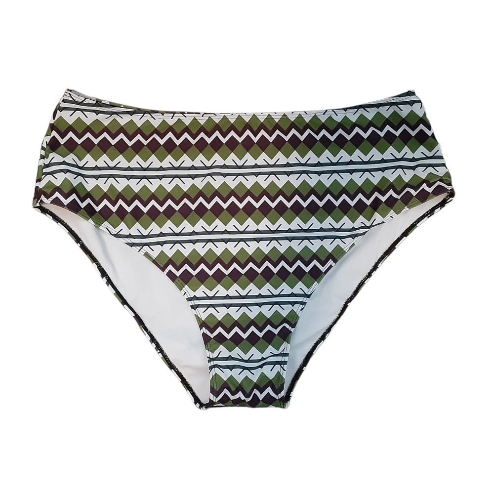 👙Aztec Camo Color High Waist Bikini Bottoms Shein NWOT